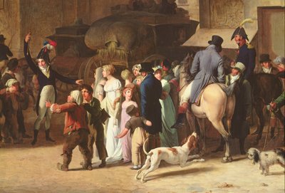 Die Rekruten von 1807 marschieren am Tor von Saint-Denis vorbei (Detail) der Zuschauer von Louis Leopold Boilly